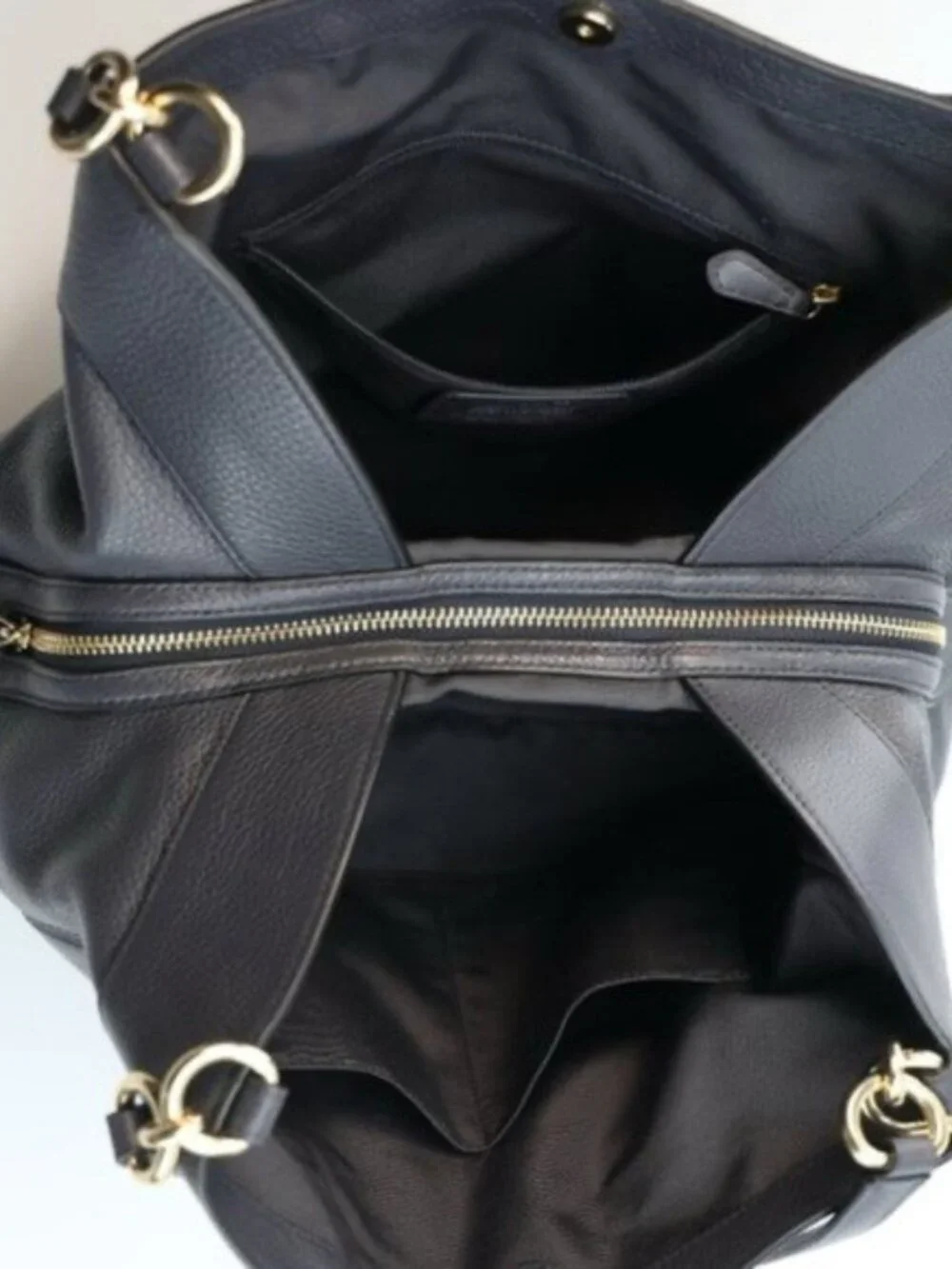 Euc Coach Lexy Black Suede & Leather Shoulder Bag